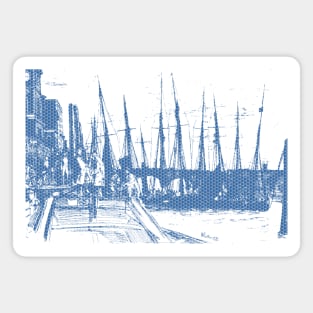 Billingsgate by James McNeill Whistler Polka Hexagonal Honeycomb Fill Magnet